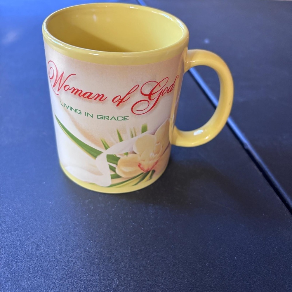 Ceramic Mug Woman of‎ God Living in Grace Yellow Coffee Cup - New Condition
